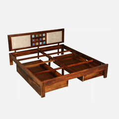 Solid Wood Queen Size Bed With Storage Drawers
