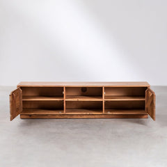 Wood TV Cabinet with Shelf (Solid Wooden)