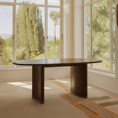 Tatvaacasa Solid Wood Oval Dining Table for Modern Home & Dining Area