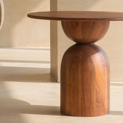Round Wooden Side Table