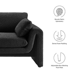 Tatvaacasa Boucle Fabric Sofa in Black