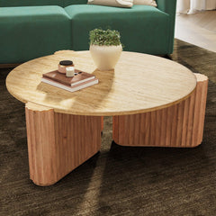 Tatvaacasa Travertine Coffee Table