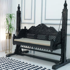 Wooden Hand Carved Swing For Home