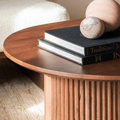 Tatvaacasa Wooden Walnut Finish Coffee Table