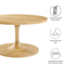 Tatvaacasa Round Wood Coffee Table in Oak