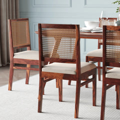 6-Seater Solid Wood Dining Table Set with Chair