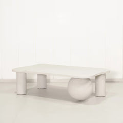 Whitewashed Wooden Modern Coffee Table