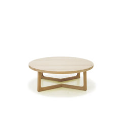 Round Modern Natural Finish Coffee Table