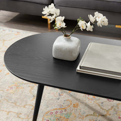 Tatvaacasa 47" Oval Coffee Table in Black