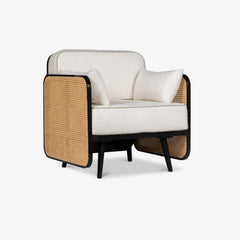Modern Cane Arm Sofa Chair