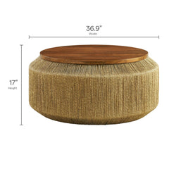 Tatvaacasa Wood Coffee Table in Walnut Natural