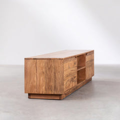 Wood TV Cabinet with Shelf (Solid Wooden)