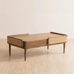Modern Cane Coffee Table for Living Room