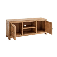 Mango Wood Carved Tv Unit