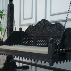 Wooden Hand Carved Swing For Home