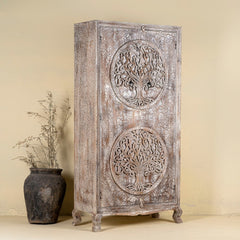Hand Carved Mango Wood Wardrobe