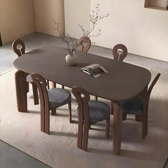 Tatvaacasa 6 Seater Dining Set In Brown Colour