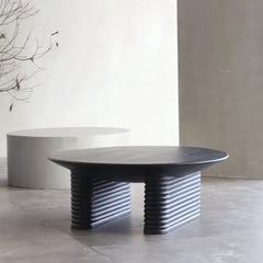 Tatvaacasa Black Modern Coffee Table for Living Room