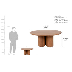 Honey Finish Wooden Round Coffee Table