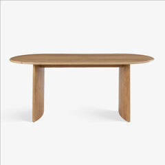 Solid Wood 6 Seater Oval Dining Table Set with Upholstered Chairs for Living & Dining Room