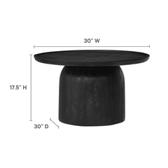 Tatvaacasa Round Wood Coffee Table in Black
