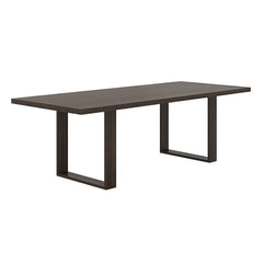 Tatvaacasa Modern Solid Wood & Metal Dining Table – Natural | Walnut Finish