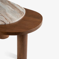 Wooden Coffee Table With Marble Top Mix