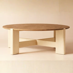 Mid-Century Round Wooden Coffee Table