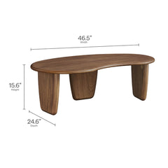 Tatvaacasa Kidney-Shaped Free Coffee Table in Walnut