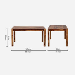 Sheesham Wood 6 Seater Dining Table in Rustic Teak Finish