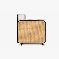 Modern Cane Arm Sofa Chair