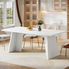 Tatvaacasa Modern Luxury White Dining Table