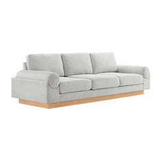 Tatvaacasa Upholstered Fabric Sofa in Light Gray