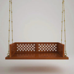 Solid Wooden Brown 2 Seater Swing