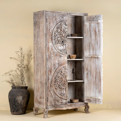 Hand Carved Mango Wood Wardrobe