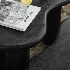 Mango Wood Nesting Coffee Table Set in Black