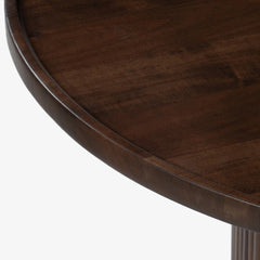 Tatvaacasa Gold Wooden Round Coffee Table