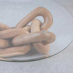 Tatvaacasa Glass Coffee Table – Handcrafted Organic Modern Centerpiece