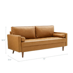 Tatvaacasa Brown Leather Sofa For Living Room