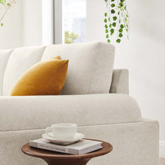 Tatvaacasa Upholstered Fabric Sofa in Ivory