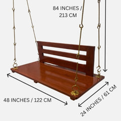 Wooden Natural Walnut Finish Swing