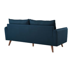 Tatvaacasa Upholstered Fabric Sofa in Azure