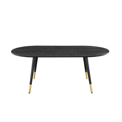 Tatvaacasa 47" Oval Coffee Table in Black