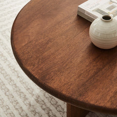 Tatvaacasa Round 34" Coffee Table in Walnut
