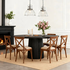 Tatvaacasa Premium Black Round Dining Table – Stylish, Strong & Modern Statement Piece