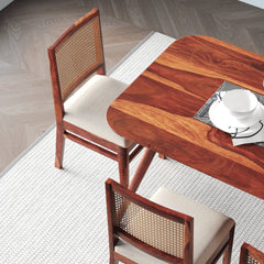 6-Seater Solid Wood Dining Table Set with Chair