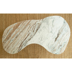 Tatvaacasa Aura Curved Marble-Top Coffee Table