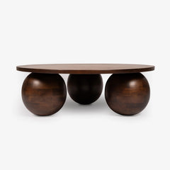 Wooden Round Modern Coffee Table for Living Room