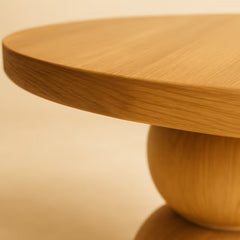 Round Wooden Natural Dining Table