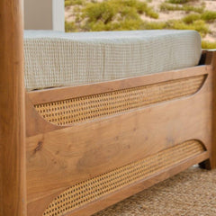 Tatvaacasa Queen Size Poster Bed with Cane Detailing
